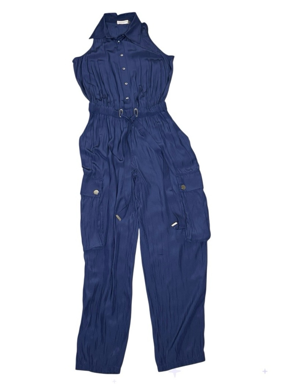 Ramy Brook Callie Button Down Cargo Jumpsuit Navy Sleeveless
Belted Size M - Picture 5 of 13